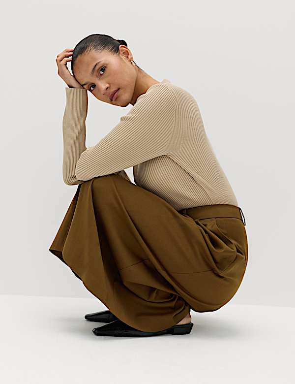 Broekrok met plooien aan de voorkant - BE