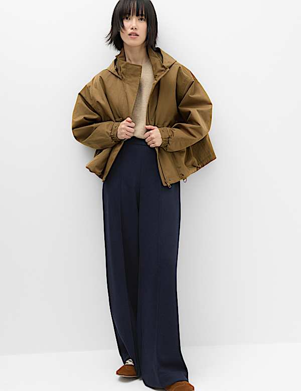 Premium Jersey Seam Detail Wide Leg Trousers
