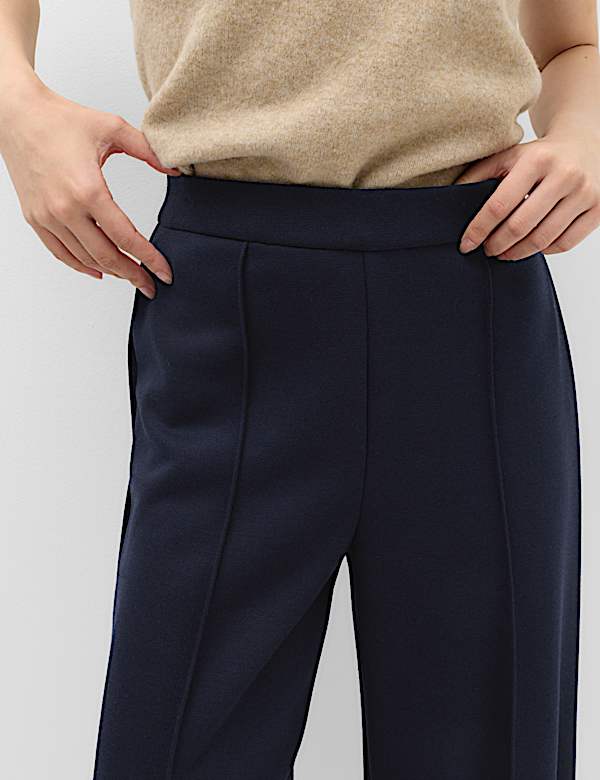 Premium Jersey Seam Detail Wide Leg Trousers