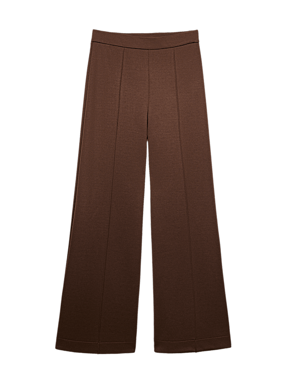 Premium Jersey Seam Detail Wide Leg Trousers