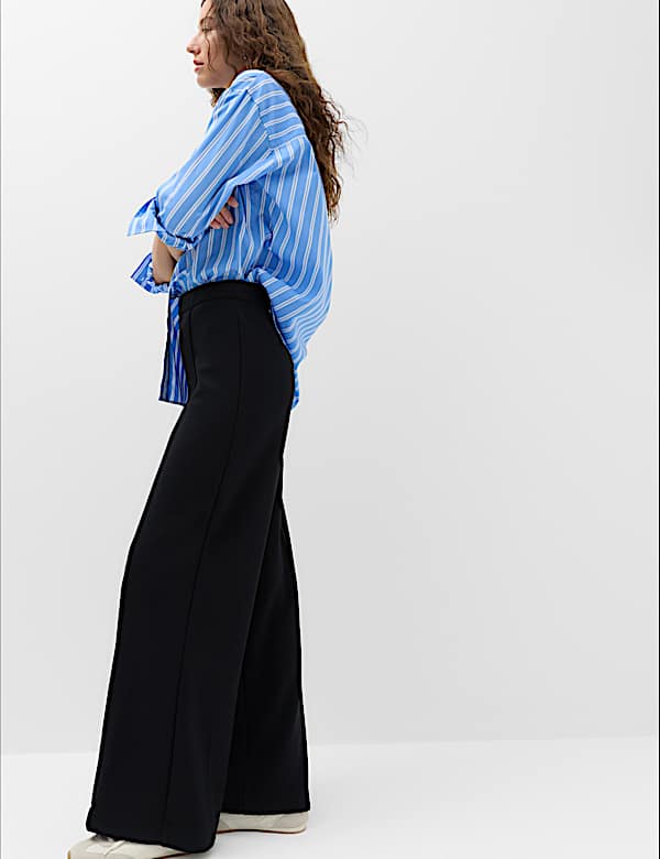 Premium Jersey Seam Detail Wide Leg Trousers - SI