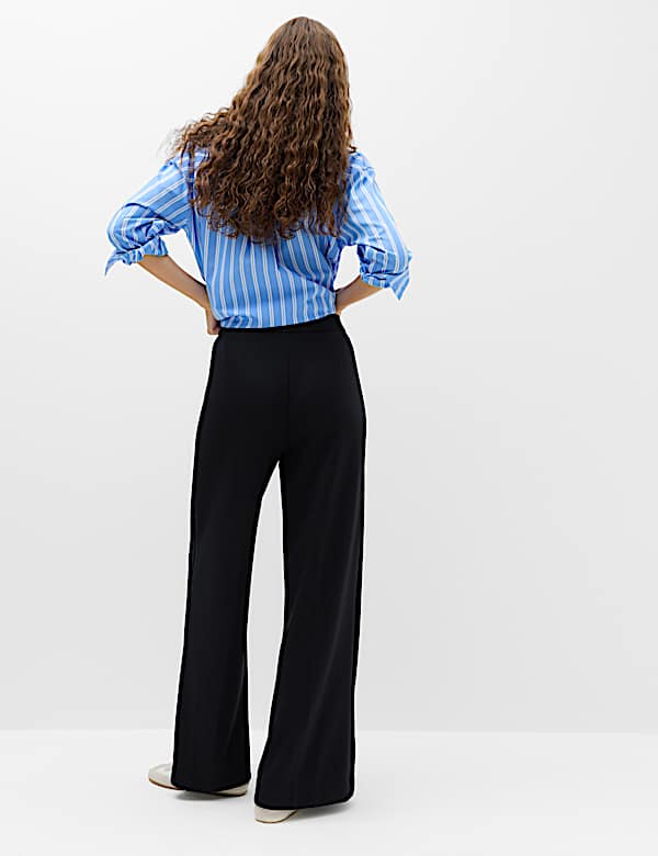 Premium Jersey Seam Detail Wide Leg Trousers - SI