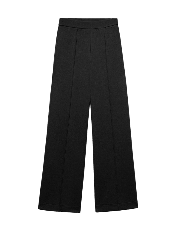 Premium Jersey Seam Detail Wide Leg Trousers