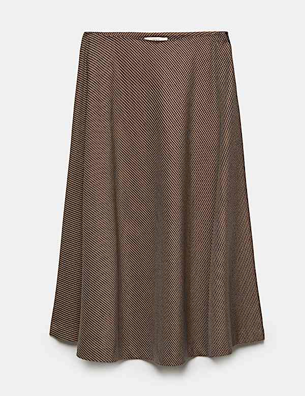 Checked Midi Circle Skirt - UA