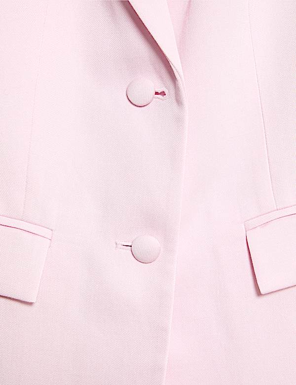 Einreihiger Kurzarm-Blazer aus Leinenmischgewebe - AT