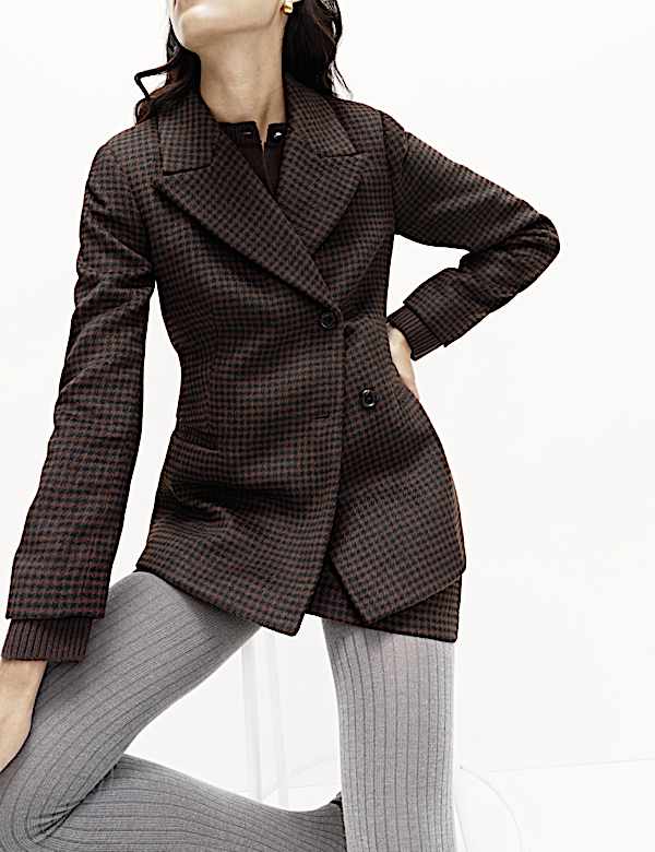 ז'קט בדוגמת משבצות זעירות - IL