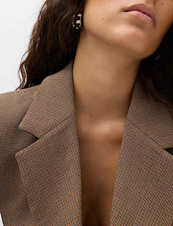Checked Double Breasted Blazer - CN