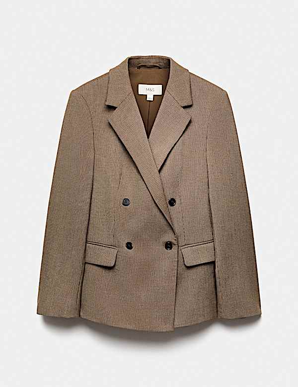Checked Double Breasted Blazer - CN