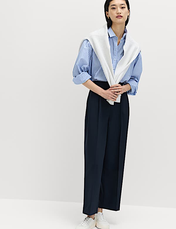 Pleat Front Carrot Leg Trousers - BE