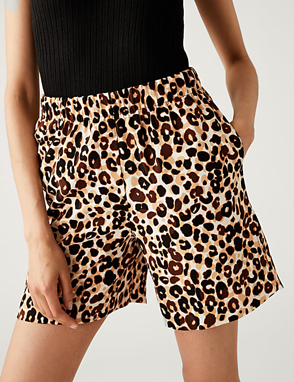 Animal Print High Waisted Shorts