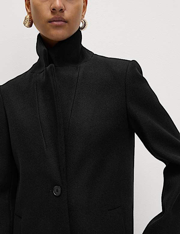 Μακρύ παλτό με προσαρμοσμένη εφαρμογή και μονό πέτο - GR