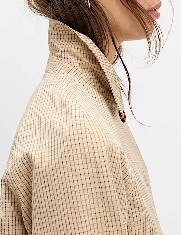 Gingham Button Through Short Jacket - FR