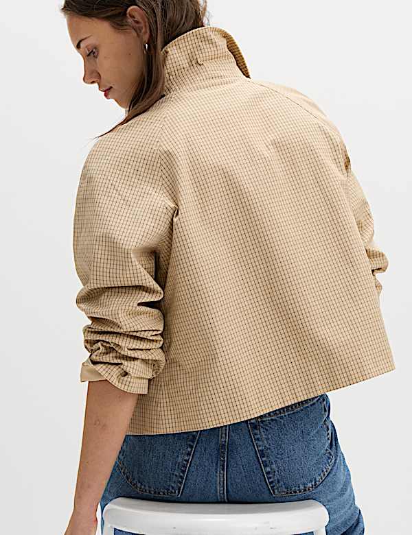 Gingham Button Through Short Jacket - FR