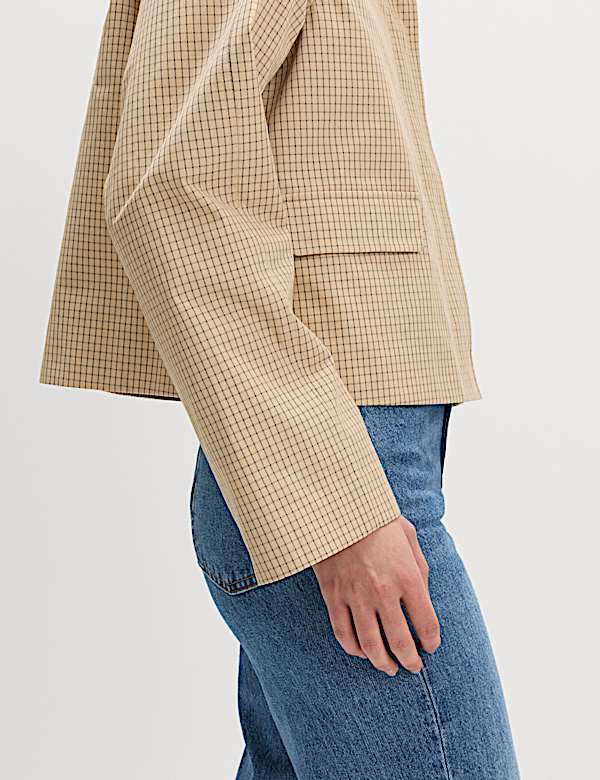 Gingham Button Through Short Jacket - FR