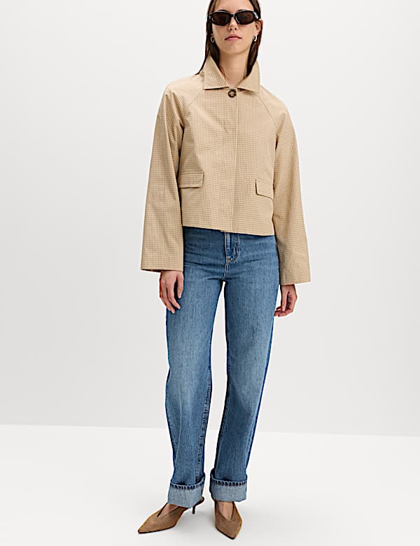 Gingham Button Through Short Jacket - FR