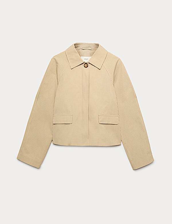 Gingham Button Through Short Jacket - FR