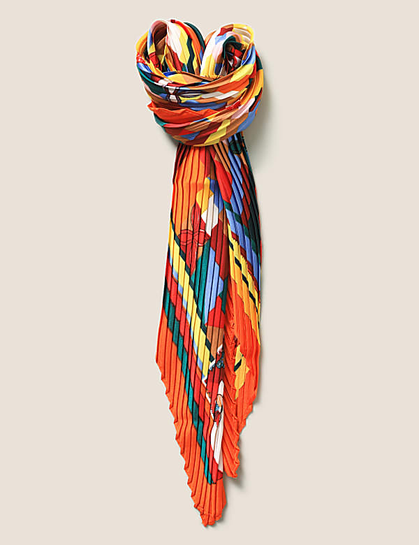 Πλισέ πορτοκαλί μαντήλι για τα μαλλιά - GR