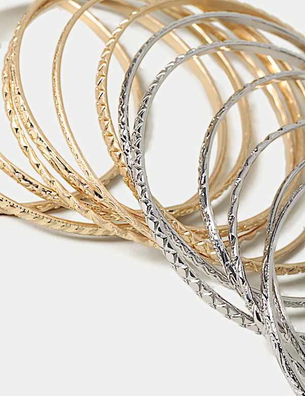 Mixed Metal Stacker Bangle Pack  - GR