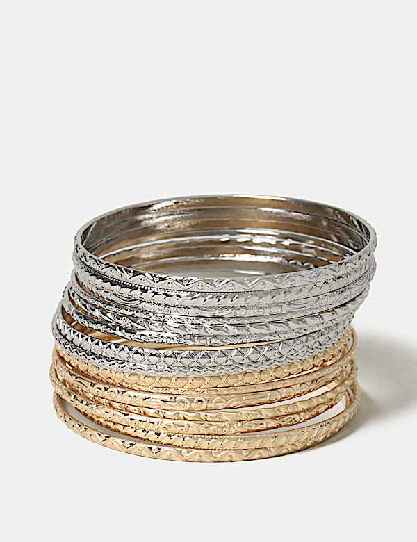 Mixed Metal Stacker Bangle Pack  - GR