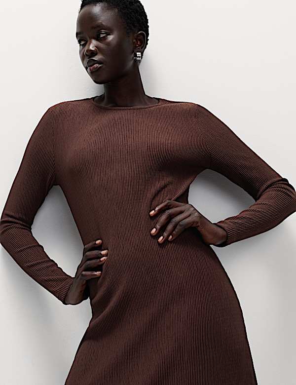 Jersey Plisse Midaxi Skater Dress - UA