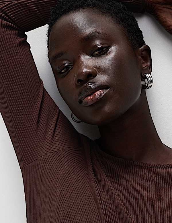 Jersey Plisse Midaxi Skater Dress - UA