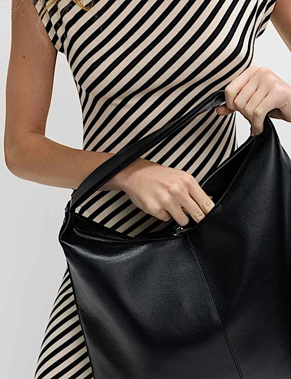 Striped Round Neck Midaxi Skater Dress - CA