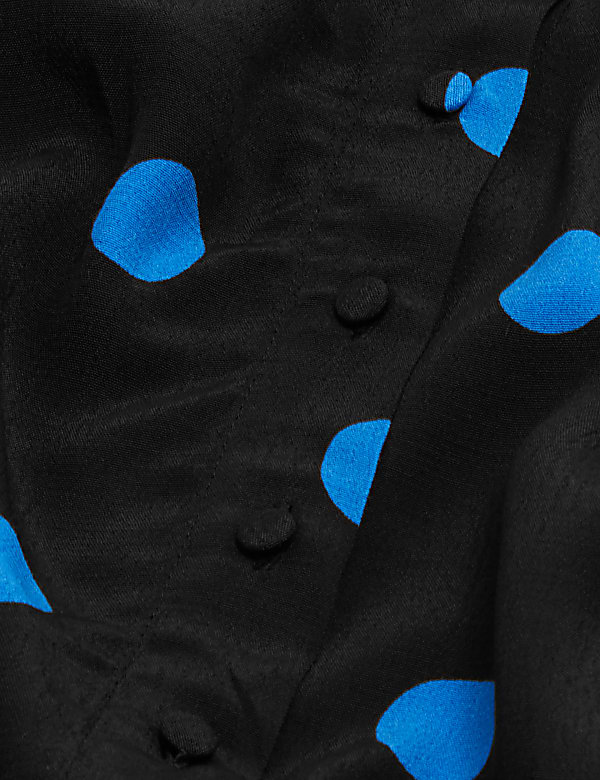 Polka Dot Button Through Midi Tea Dress