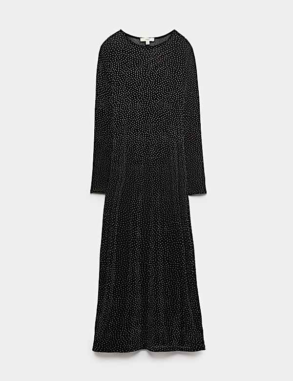 Mesh Jersey Sequin Column Dress - LU