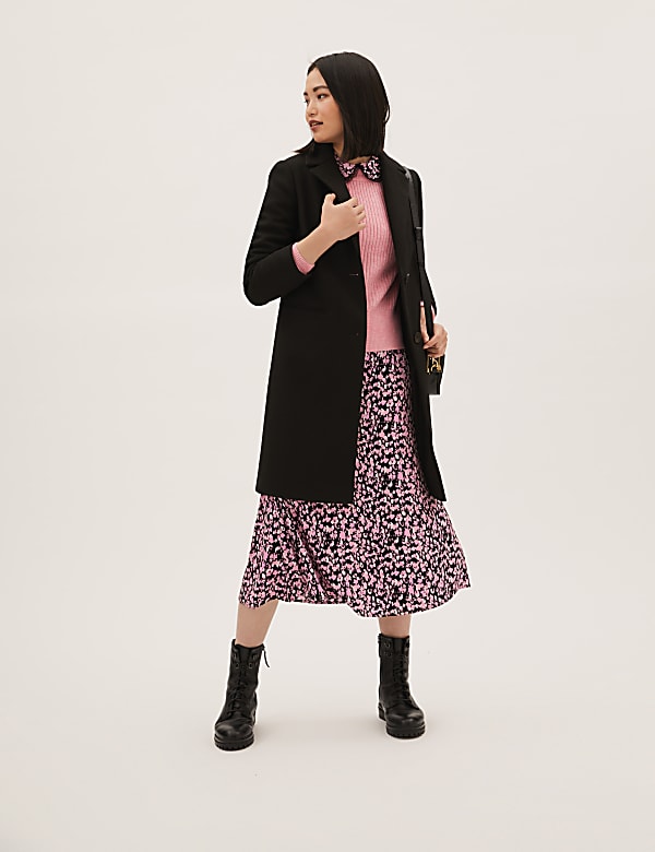 Printed Collared Midi Tea Dress