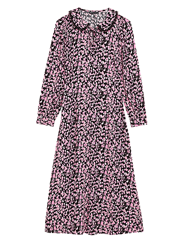 Printed Collared Midi Tea Dress