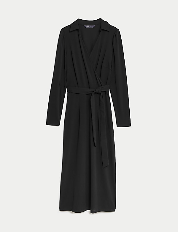 Collared Midi Wrap Dress - AL