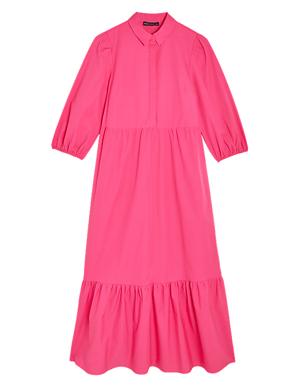 Pure Cotton Midi Shirt Dress