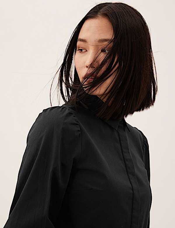 Pure Cotton Midi Shirt Dress