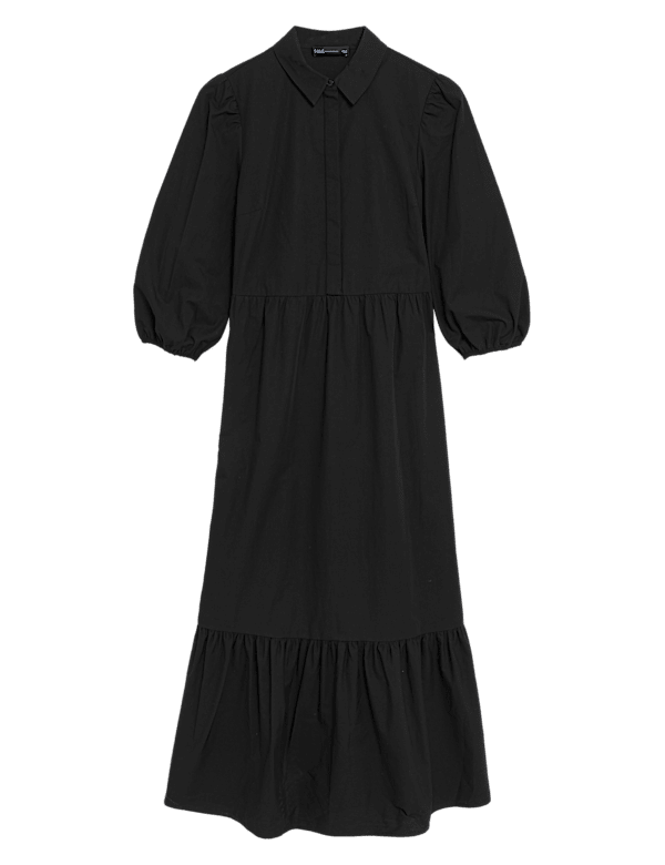 Pure Cotton Midi Shirt Dress
