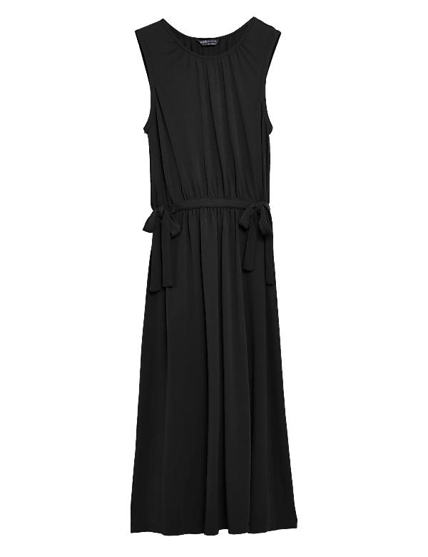 Jersey Sleeveless Midi Waisted Dress