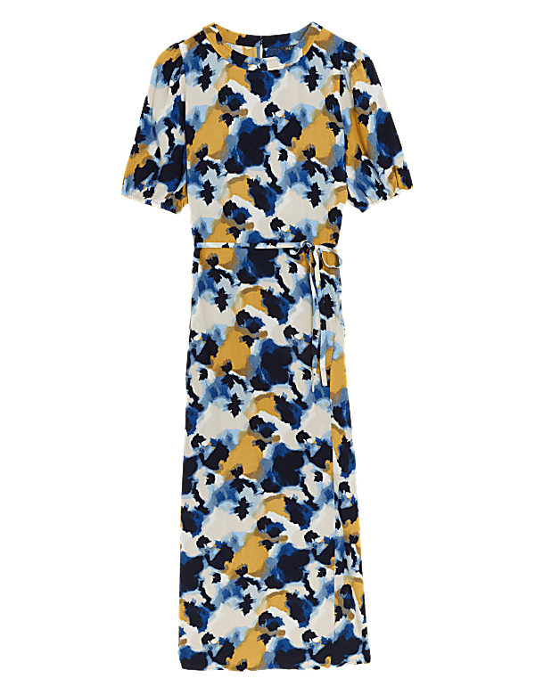 Printed Round Neck Midaxi Column Dress