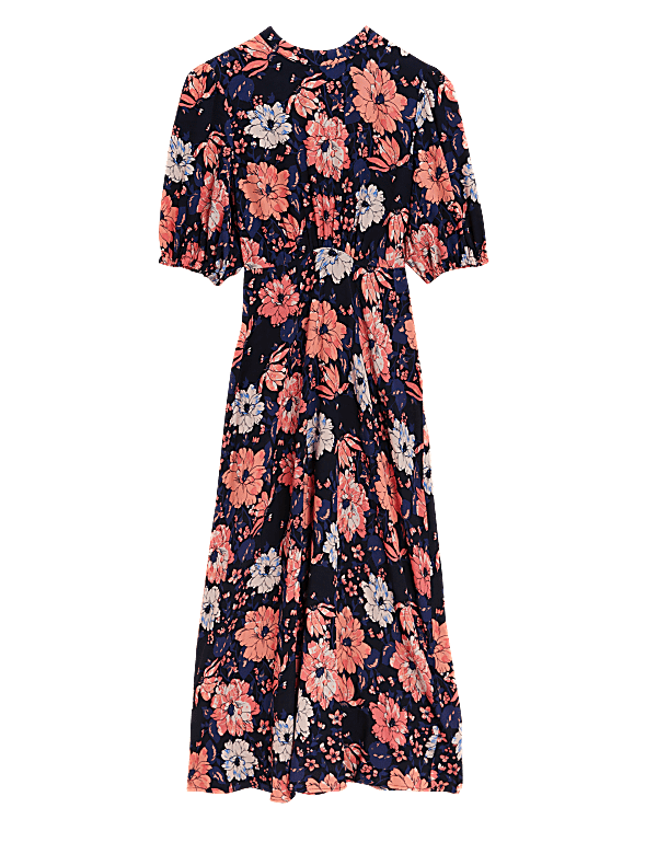 Floral Round Neck Midaxi Tea Dress