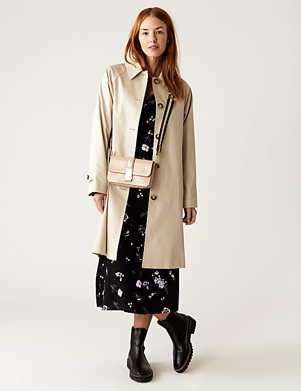 Floral V-Neck Midi Waisted Tea Dress