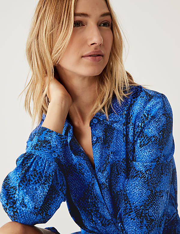 Buy Snake Print Belted Knee Length Shirt Dress at Marks