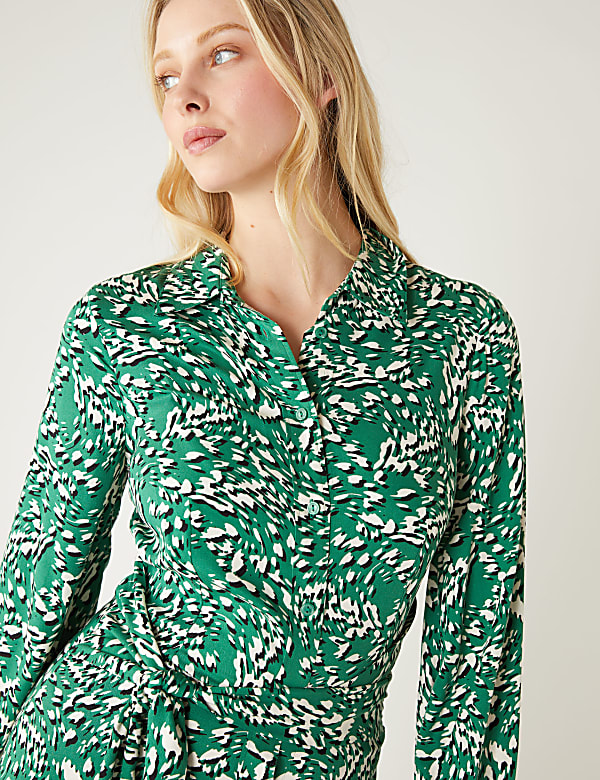 M&s animal print shirt dress hot sale