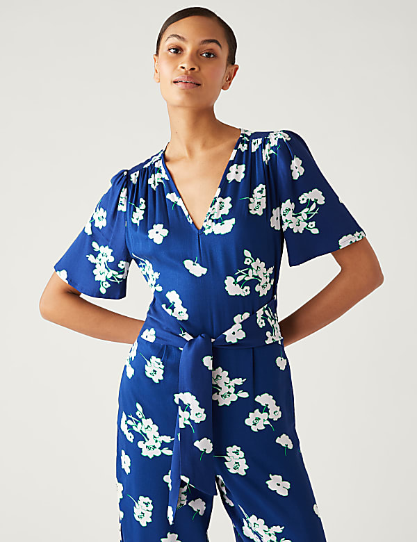 Marks and spencer floral jumpsuit discount