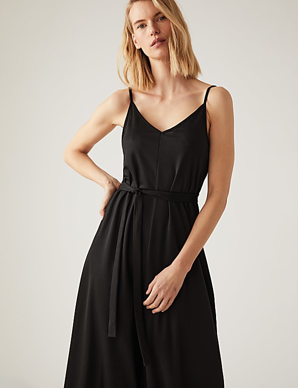 Jersey Cropped Wide Leg Jumpsuit
