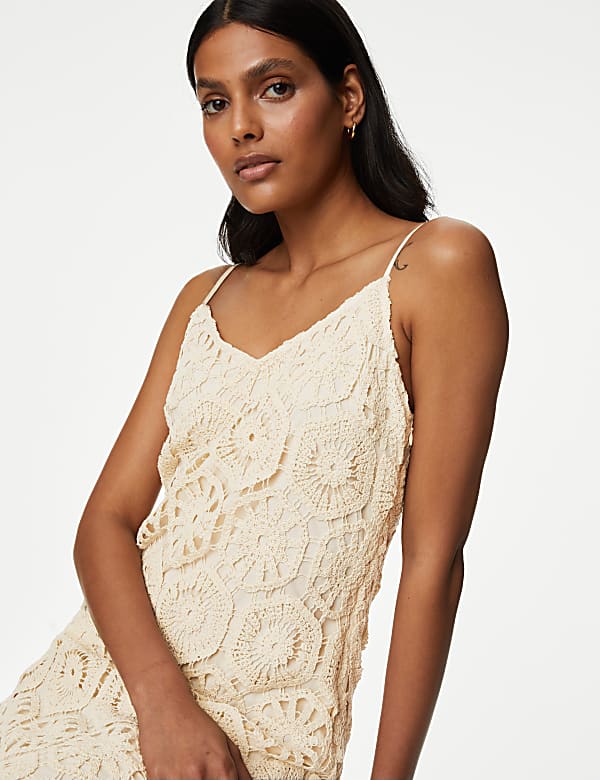 Cotton Rich Textured Midi Slip Dress