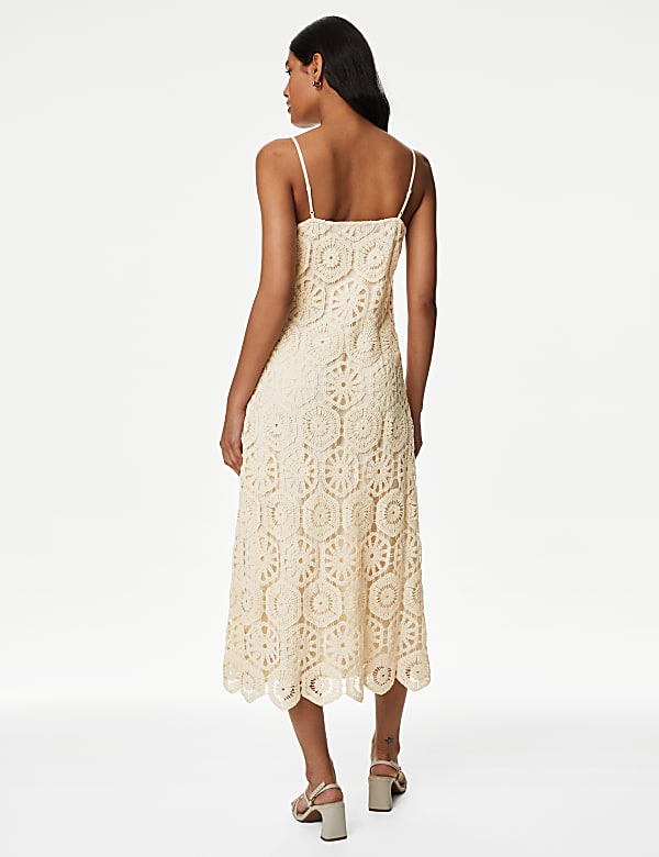 Cotton Rich Textured Midi Slip Dress