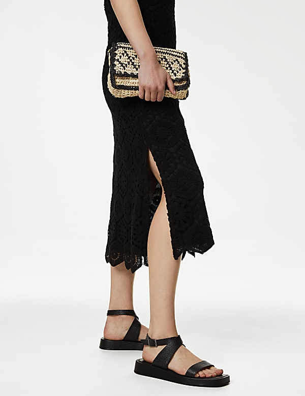 Cotton Rich Textured Midi Slip Dress