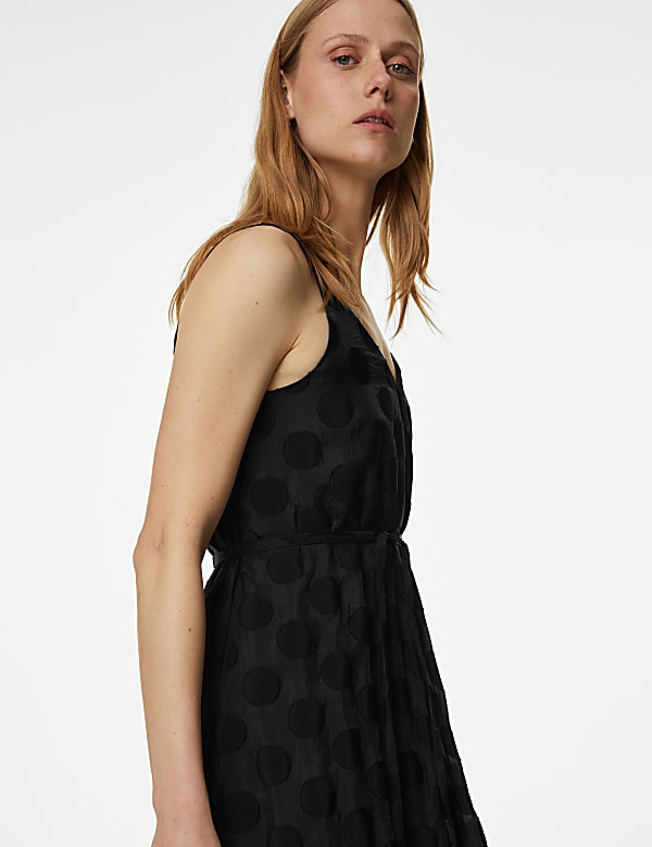 Jacquard V-Neck Midaxi Cami Dress