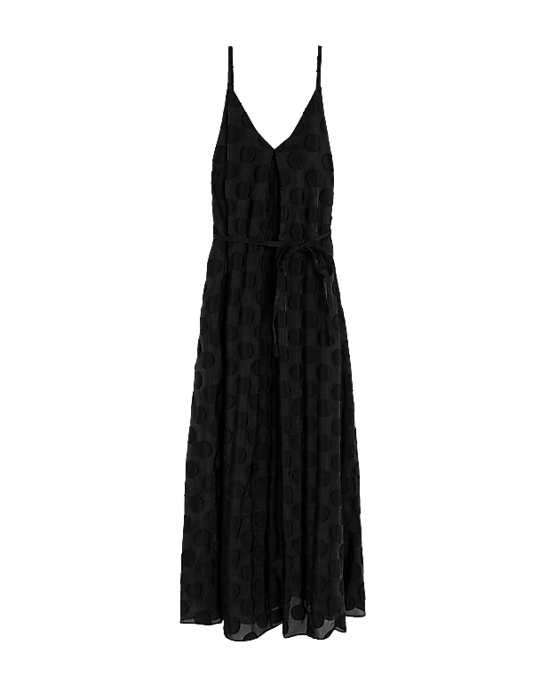 Jacquard V-Neck Midaxi Cami Dress