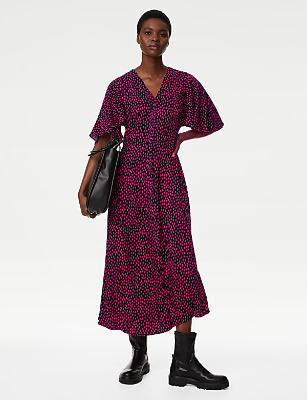 Black midi tea dress sales