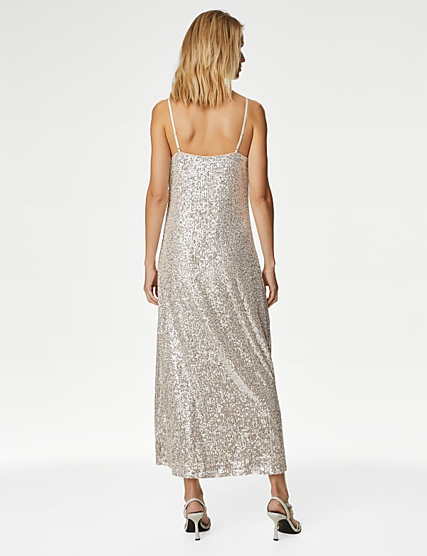 Sequin V-Neck Midaxi Cami Dress