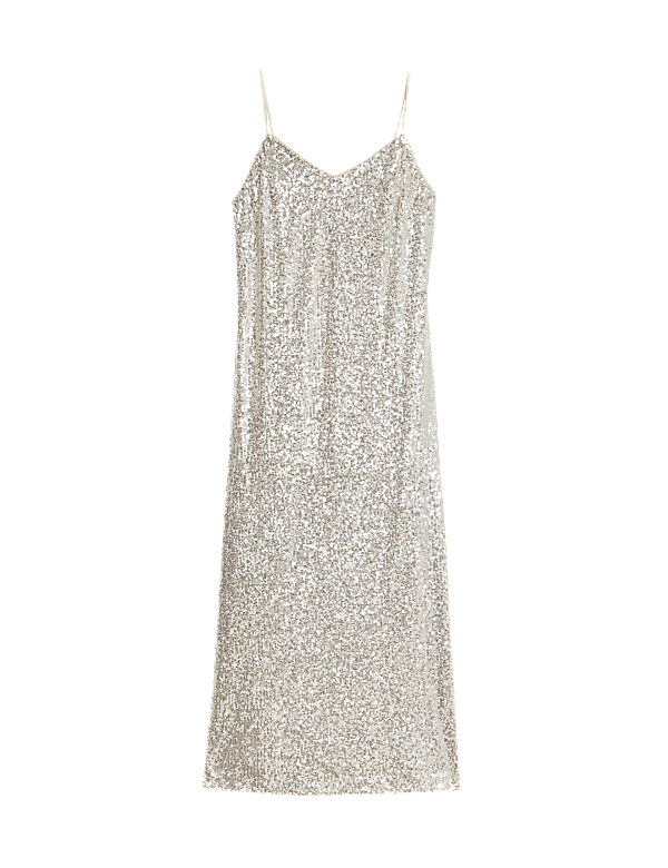 Sequin V-Neck Midaxi Cami Dress